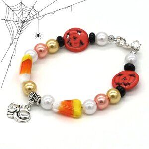 Halloween Theme Bracelet with Cat Charm.